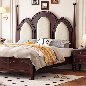 <span class=keywords><strong>Letto</strong></span> in Legno Massello Stile Hotel di Lusso Americano |   <span class=keywords><strong>Letto</strong></span> Principessa Minimalista Vintage Europeo Semi-Lusso per Ospitalità e Casa - Product Image 6