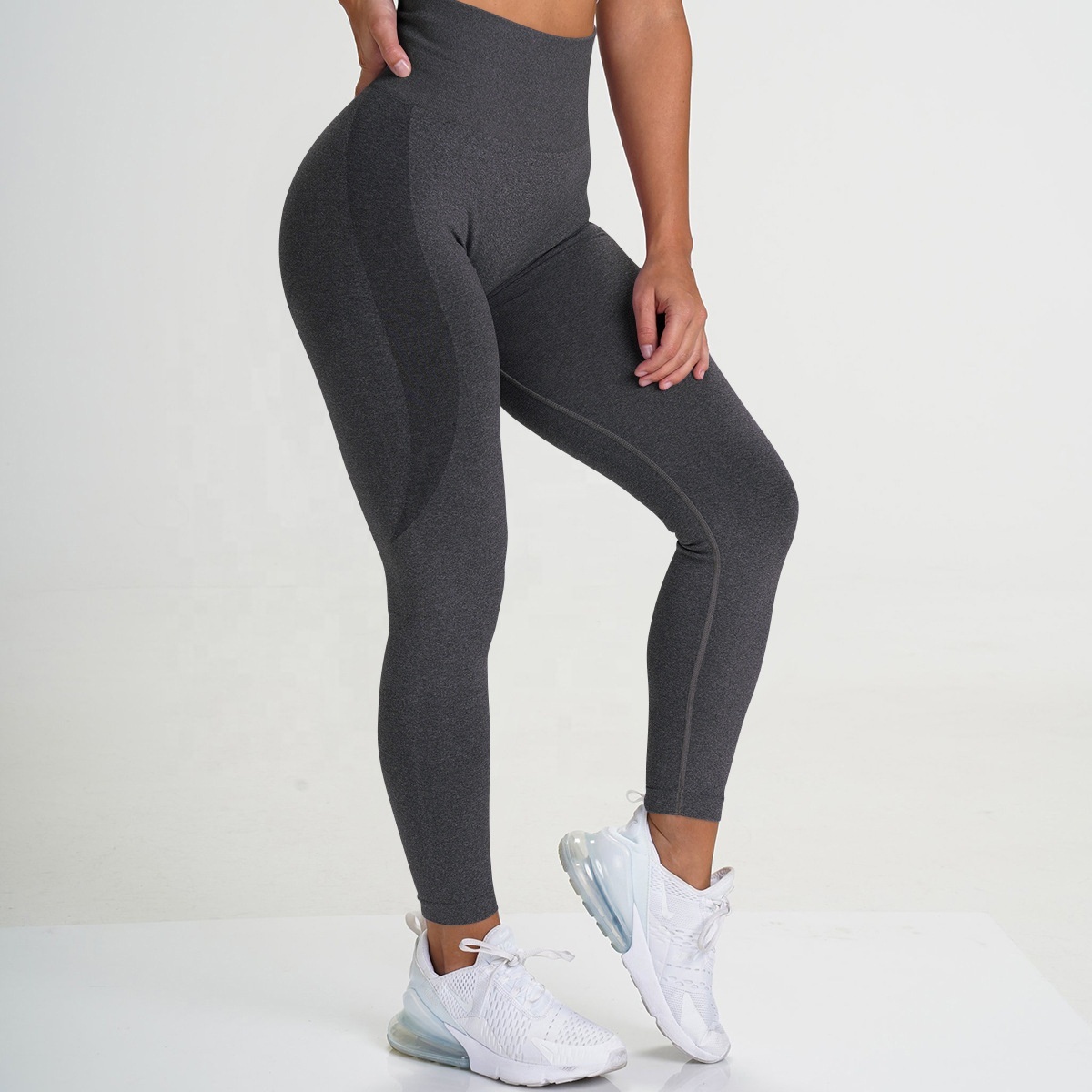 High Waisted 4-way Stretchy Recycled Polyester Women Seamless Gym Sports Leggings