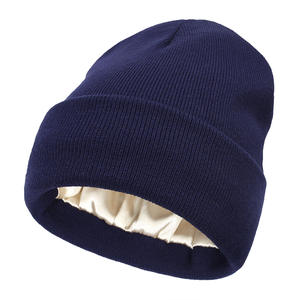 <span class=keywords><strong>Bonnet</strong></span> en acrylique tricoté pour femme avec doublure en satin Style cheveux protégeant le <span class=keywords><strong>bonnet</strong></span> de maintien au chaud <span class=keywords><strong>Bonnet</strong></span> de broderie pour temps froid - Product Image 6