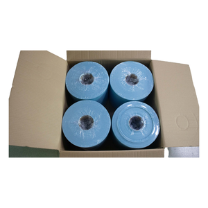 مناديل تنظيف صناعية خالية من الغبار من البوليستر، لفة كبيرة باللونين الأزرق والأبيض، قابلة للاستخدام مرة واحدة، تمتص الماء والزيت، للبيع بالجملة - Product Image 3