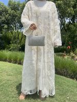 Cardigan musulman pour femmes, élégant et magnifique, en maille perlée brodée, vêtement musulman traditionnel, accessoire