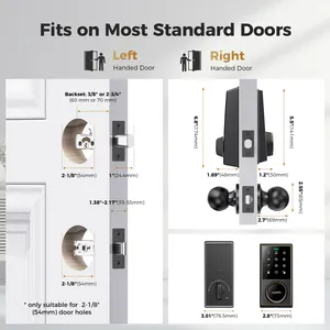 Arpha AL302 Deadbolt Wifi Tuya Smart Door Lock App Control Digital Smart Cylinder Lock For External Door