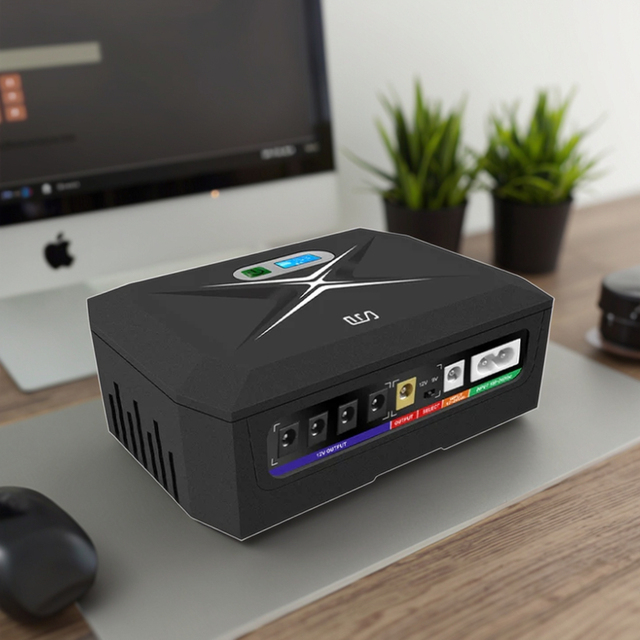 60W DC Mini UPS with POE/USB IP20 48000mah Lithium for Home Appliance WIFI Router 5v 9v 12v 15v 24v 19v Output Power Bank Supply