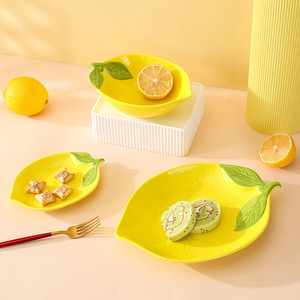 Ciotole e Piatti in Ceramica a Tema Limone - Stoviglie per Bambini Carine, Adatte al Microonde, Stile Instagram, per Uso Domestico - Product Image 3