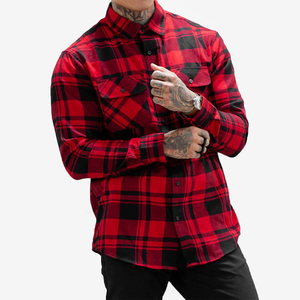 ZM-1329 <span class=keywords><strong>camicie</strong></span> Casual in cotone 100% con bottoni da uomo a maniche lunghe a forma regolare con tasca sul petto - Product Image 5