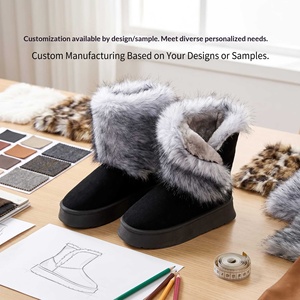 Nouvelle Arrivée Transfrontalière 2025 – Bottes de <span class=keywords><strong>Neige</strong></span> Mi-Mollet Chaudes à Semelle Épaisse en Daim et Doublure en Peluche Artificielle <span class=keywords><strong>pour</strong></span> Femme – Collection Printemps 2026 - Product Image 2
