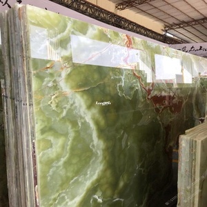 Azulejo de fondo de pared de hotel Ágata verde Tocador de piedra Rebanadas de piedra de ágata Mármol ónix - Product Image 4