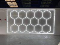 Plafonnier hexagonal LED lumineux avec design en nid d'abeille pour salon, garage et bureau - Étanche