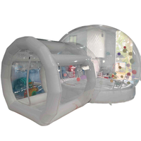 Dôme transparent gonflable chauffant pour l'extérieur, château gonflable à bulles avec ballons