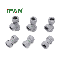 Raccord rapide IFAN gris PB 15mm 22mm coudé en T pour plomberie PPR