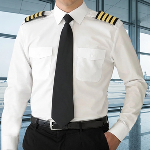 New Arrivals <b>Men's</b> Airline Uniform <b>Long</b> <b>Sleeve</b> Pilot <b>Shirt</b> 65/35 Polyester/Cotton Pilot <b>Shirts</b> Manufacturer From Bangladesh - Product Image 2