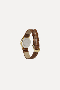 Montre-bracelet classique GBHW or brun, élégante, de luxe, à quartz, décontractée, analogique, avec bracelet en cuir véritable - Product Image 3