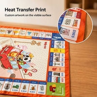 Tapis de jeu de société personnalisé imprimé par transfert thermique, pliable et portable, pour les jeux de société en famille en intérieur
