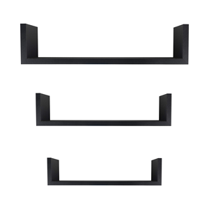 Set of 3 Floating MDF <b>Wall</b> <b>Mounted</b> <b>Shelves</b> Wood <b>Wall</b> <b>Shelves</b> for Bedroom Living Room Storage - Product Image 1