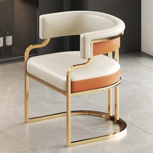 Chaises de salle à manger modernes avec dossier et pieds en métal doré pour la salle à manger, les meubles, la réception d'hôtel, les ventes, les salons de manucure, les ateliers d'art - Product Image 3