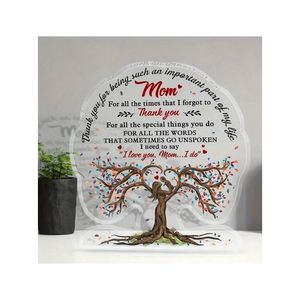 [2D Flat] Heartfelt Acrylic Mom Appreciation Plaque - Meaningful Desk Decor <strong>Gift</strong> for Mother, Bonus , <strong>Stepmom</strong>, Mother-In-Law - No - Product Image 1