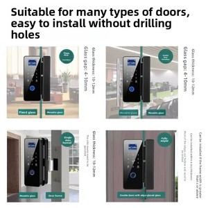 Cerradura Inteligente para Puerta de Vidrio con Huella Dactilar, Contraseña, Tarjeta, Reconocimiento Facial, Instalación sin Taladro, Control de Acceso para Oficina/Tienda - Product Image 4