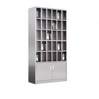 Armoire de rangement multi-portes en acier inoxydable 304 à 30 compartiments pour gobelets d'eau des employés, idéale pour l'atelier