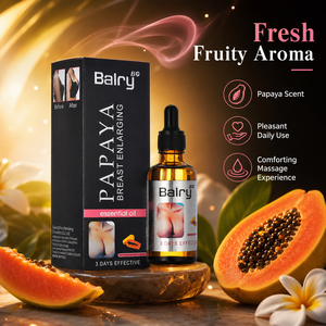 Huile Essentielle pour le Soin des Seins Balry Papaya, Incolore et Transparente, Huile de Massage Raffermissante pour la Poitrine avec Flacon compte-gouttes ambré - Product Image 2