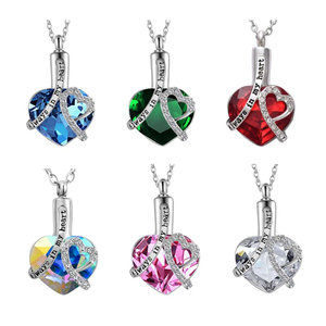 <span class=keywords><strong>Collana</strong></span> con ciondolo in urna per ceneri romantico cristallo cremazione gioielli memoria ricordo gioielli regalo per donna ragazza-sempre nel mio cuore - Product Image 6