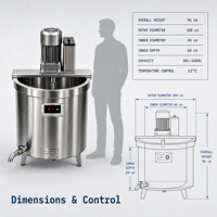 Marmite de Cuisson Commerciale en Acier Inoxydable Chauffée au Gaz avec Agitateur Automatique pour Usine de Transformation de Sauces, Currys et Confitures