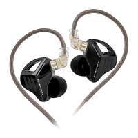 KZ ZVX Pro earphone berkabel 1DD, earbud Bass HIFI dinamis, pengurang kebisingan olahraga panggilan dalam telinga