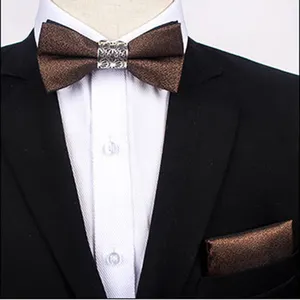 Classique <span class=keywords><strong>noir</strong></span> blanc métal fourré couleur unie mat noeud papillon ensemble cravate et <span class=keywords><strong>mouchoir</strong></span> mariage fête d'affaires cadeau maigre ensemble - Product Image 1