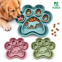 Bol de nourrissage lent pour chat et chien en silicone écologique de qualité alimentaire en forme de patte avec ventouse
