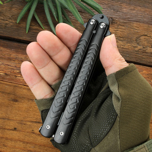 Cuchillo de Práctica de Acero Plegable sin Filo para Entrenamiento de Mano, Juego Deportivo al Aire Libre, Tipo Mariposa, <span class=keywords><strong>CSGO</strong></span> - Product Image 4