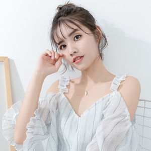 Collier en argent S925 en forme d'épi de blé en Y avec pendentifs et breloques en perles de style campagnard D5800 - Product Image 4