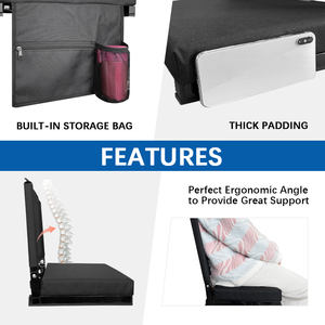 Cadeiras acolchoadas dobráveis, cadeiras portáteis de estádio com gancho de bolso, costas traseiras, estádio, branqueador, lugares - Product Image 4