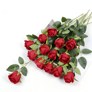 Roses artificielles en soie faites à la main en gros, roses rouges pour la décoration <span class=keywords><strong>de</strong></span> la maison et <span class=keywords><strong>de</strong></span> mariage, fleurs à longue tige imperméables en vrac, Fleur <span class=keywords><strong>De</strong></span> Dco Ration - Product Image 1