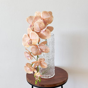 Fleur d'orchidée artificielle 3D à toucher réel pour la décoration de mariage, 9 têtes, vente en gros - Product Image 3