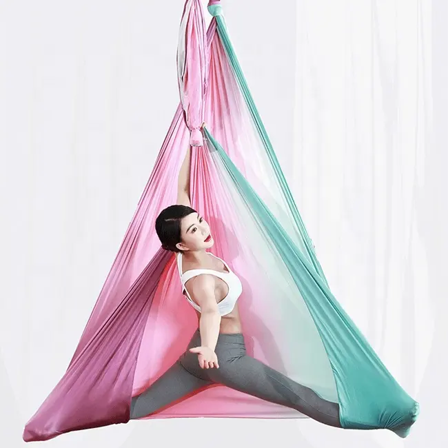 Best Anti Gravity Gradient Color Flying Yoga Bed Low Stretch Aerial Yoga Hammock Swing