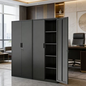 Modern Modular Adjustable <strong>Black</strong> Steel Office <strong>Filing</strong> <strong>Cabinet</strong> With Vault Safe Locker for Hospital Gym School Apartment Use - Product Image 1