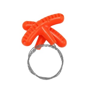 Mini sierra de bolsillo de acero inoxidable con borde dentado, diseño compacto, herramienta de supervivencia para acampar, naranja y negro - Product Image 5