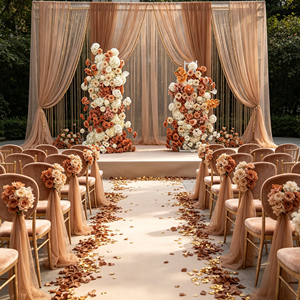 New <b>Artificial</b> 5D silk Flower Backdrop Wedding Stage handmade flower Background Decoration - Product Image 1