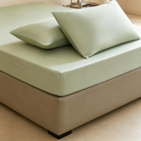 Ensemble de draps 3 pièces en fibre de bambou massif personnalisé OEM, écologique, rafraîchissant, 300 fils, hypoallergénique, avec logo et couleur personnalisés, literie d'été