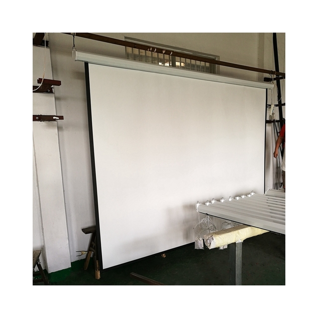 Ceiling Mount/Wall Mount Matte White 150inch 4:3 Electric Motorized Projector Screen With Remote Control