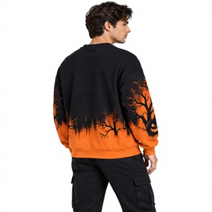 <b>Halloween</b> <b>Sweatshirt</b> Cute Ghost Pumpkin Printed Oversized Terry Crew Neck Long Sleeve Pullover Unisex Autumn Winter Streetwear - Product Image 2