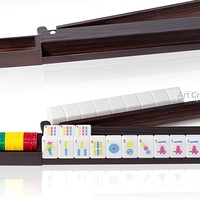Rangée de rangement pour Mahjong en bois avec règle de tri et boîte de rangement, mini-bac à dominos, style minimaliste