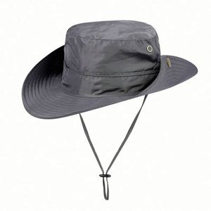 Chapeau de safari unisexe pour l'extérieur, protection UV estivale, pêche, voyage, cyclisme avec cordon de serrage - Product Image 3