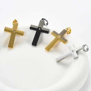 Pendentif croix tendance en acier inoxydable pour femmes et hommes, style Hip Hop Punk, couleur or et argent, collier avec breloques, bijoux de fête, cadeaux, 1 pièce - Product Image 5