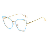 Nouveau chaud oeil de chat ordinateur bleu lumière bloquant couleur unie Style photochromique lunettes montures optiques lunettes pour femmes hommes