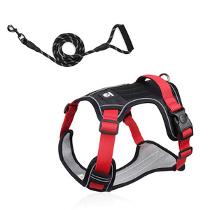 Adjustable Soft Padded No-Choke Pet Harness Breathable Reflective Oxford Vest Easy Control Handle Solid Large <b>Dogs</b> Personalized - Product Image 4
