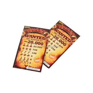 5 Windows Pull Tabs Lottery Games Tickets High Definition Printing Winning Lottery Game Ticket