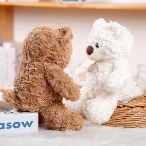 Orsacchiotto di Peluche Clumsy Bear, Materiale in Peluche Corto, Tessuto Super Morbido, Imbottitura in Cotone PP Ricamato, Simpatico Orsetto Bianco - Product Image 2