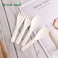 Modern design, wegwerpbaar, milieuvriendelijk, 100% biologisch afbreekbaar bestek van suikerrietbagasse (mes, vork, lepel), voedselveilig voor kamperen