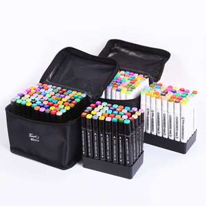 Juego de 80 Marcadores de Alcohol Artísticos Ecológicos, Diseño de Doble Punta, Punta de 5 mm, Secado Rápido, No se Desvanecen, Brillantes, para Niños - Product Image 1