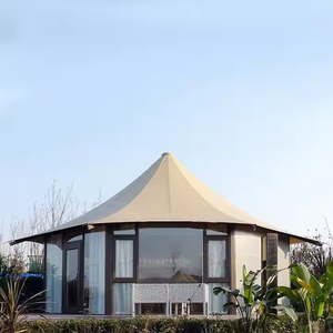Tente de luxe octogonale à un seul sommet pour le désert, suite de glamping avec salle de bain, pour 2 personnes, type à armature droite en toile PVC - Product Image 6